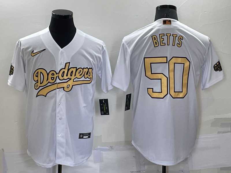 Los Angeles Dodgers #50 Mookie Betts White 2022 All Star Stitched Cool Base Nike Jersey,We sell and wholesale Los Angeles Dodgers #50 Mookie Betts White 2022 All Star Stitched Cool Base Nike Jersey on line form chian!
